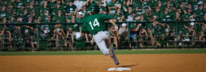 Baseball Youth Player Running Bases Crowd Cheering